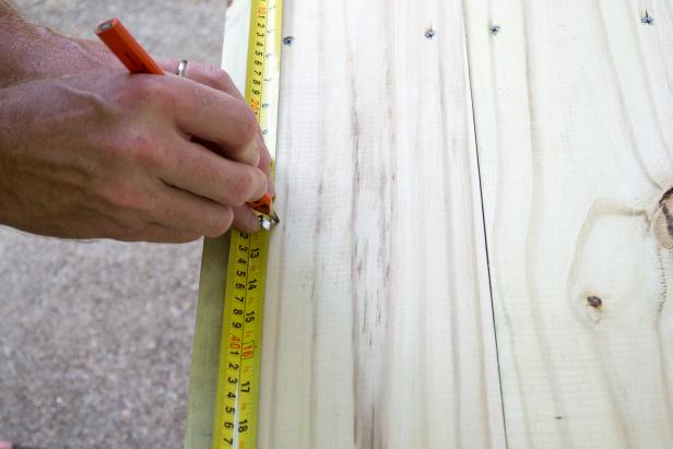 Mark two 10 ½ x 12 ½ inch rectangles on the tabletop.