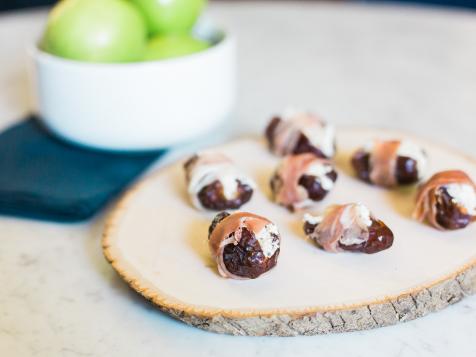 Perfect Party Appetizer: Dates With Herb Cheese Wrapped in Prosciutto