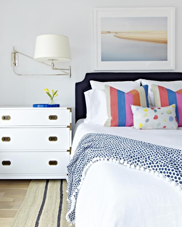 Bold Color in Fresh, Beach House Guest Room Bold Color in Fresh, Beach House Guest Room