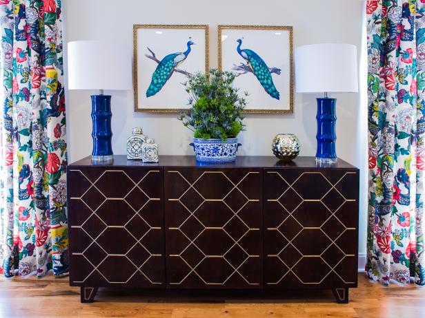Contemporary Buffet in Eclectic, Colorful Living Room Contemporary Buffet in Eclectic, Colorful Living Room