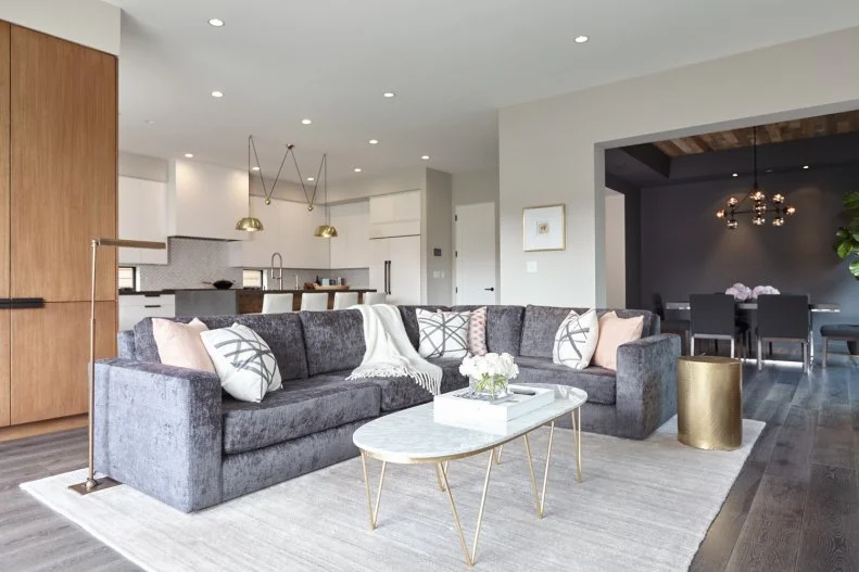 Living Room With Gray Sectional