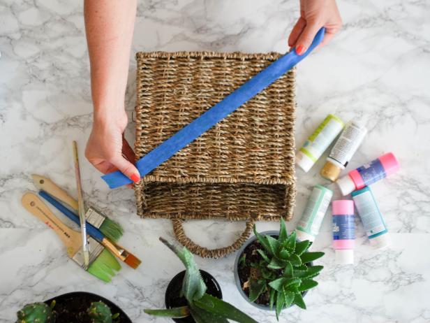 Painted Basket Wall Planter Painted Basket Wall Planter