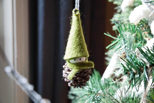 Mini Pine Cone Elf Ornament Mini Pine Cone Elf Ornament