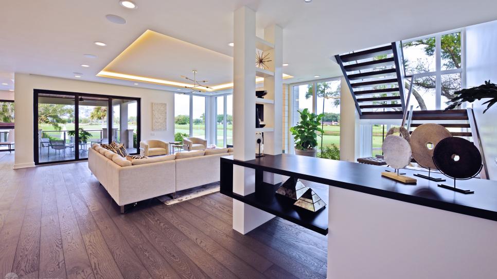 Modern Open Concept Living Area and Stairs Modern Open Concept Living Area