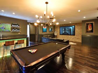 Contemporary Game Room is Perfect for Entertaining