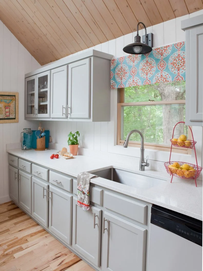 White and Gray Kitchen Makeover in Lake Home