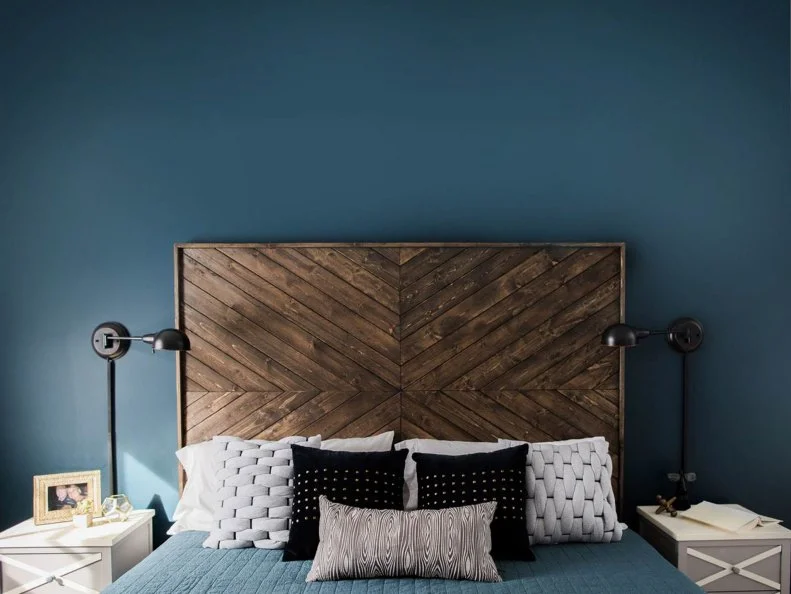 Rustic Chic Bedroom with DIY Wood Headboard