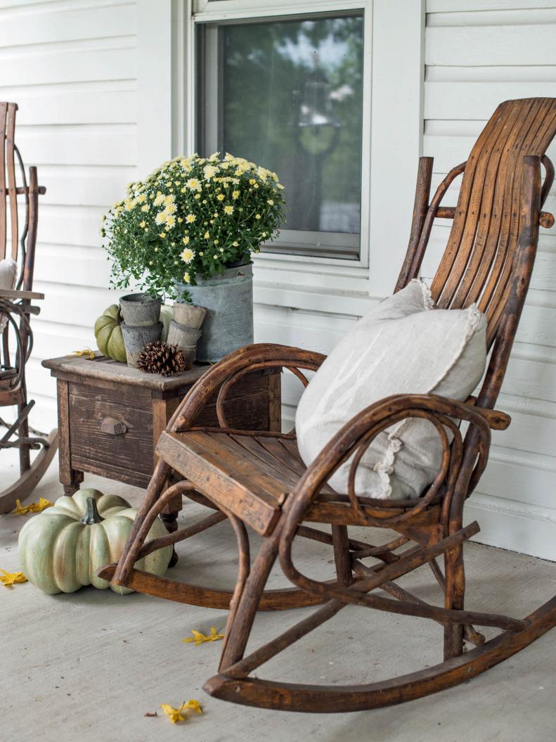 Antique Rocking Chairs with Comfy Pillows