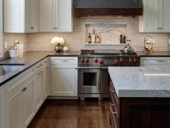 Kitchen Design Photos | HGTV  White Transitional Kitchen With Metal Hood