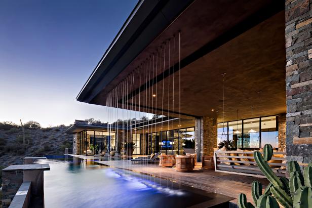 Infinity Edge Pool With Rainfall Feature Infinity Edge Pool With Rainfall Feature