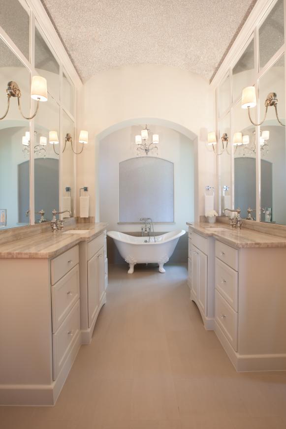 White Spa Bathroom With Clawfoot Tub White Spa Bathroom With Clawfoot Tub