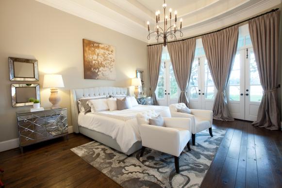 White Transitional Bedroom With Mirrored Dresser White Transitional Bedroom With Mirrored Dresser