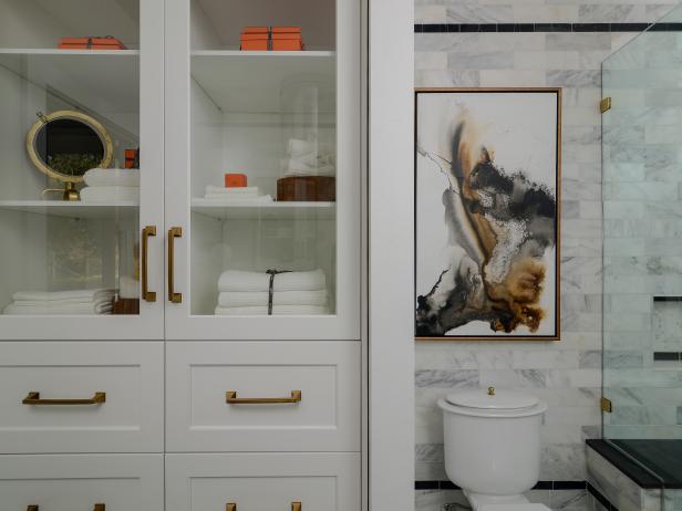 Elegant Master Bathroom With Built-In Storage