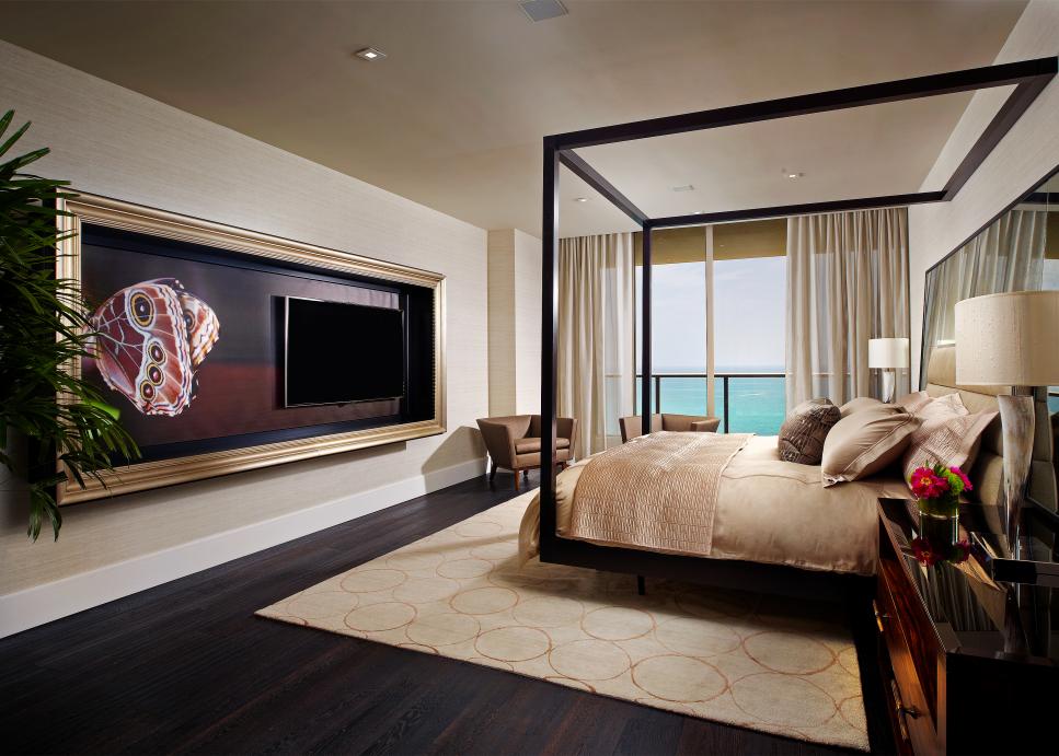 Contemporary Neutral Bedroom With Butterfly Art Bedroom With Butterfly Art