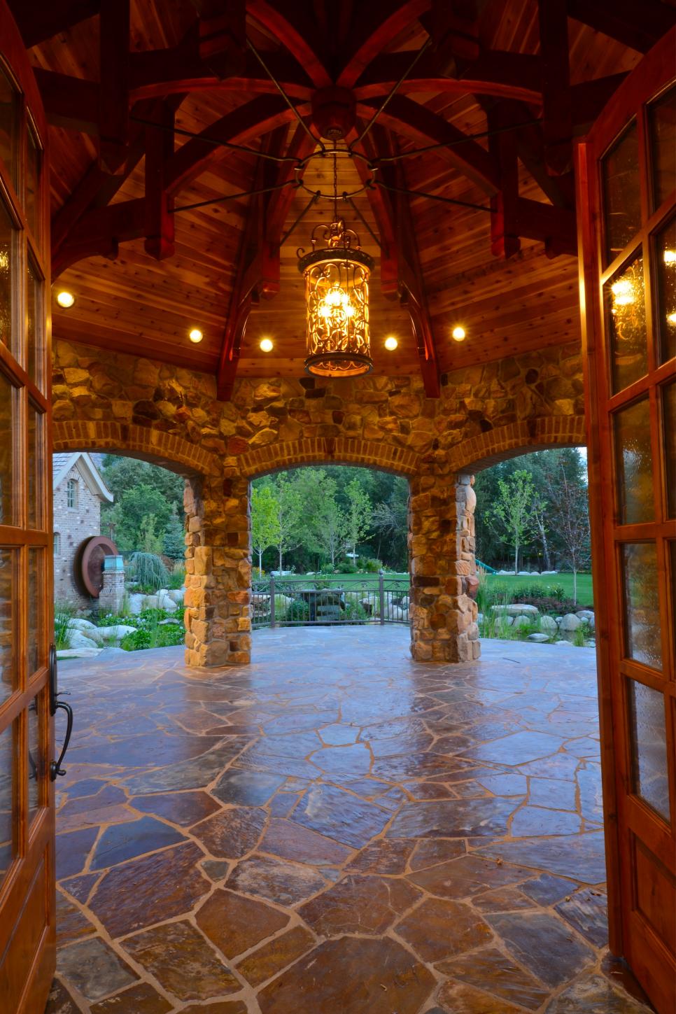 Rustic Pavilion With Exposed Wood Beams Rustic Pavilion With Exposed Wood Beams