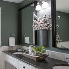Contemporary Green Double Vanity Bathroom