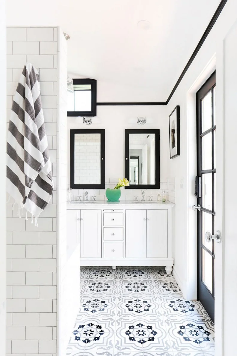 Big Black and White Bathroom