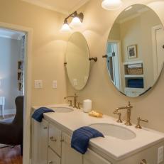 Contemporary Neutral Master Bathroom with Double Vanity Sinks 