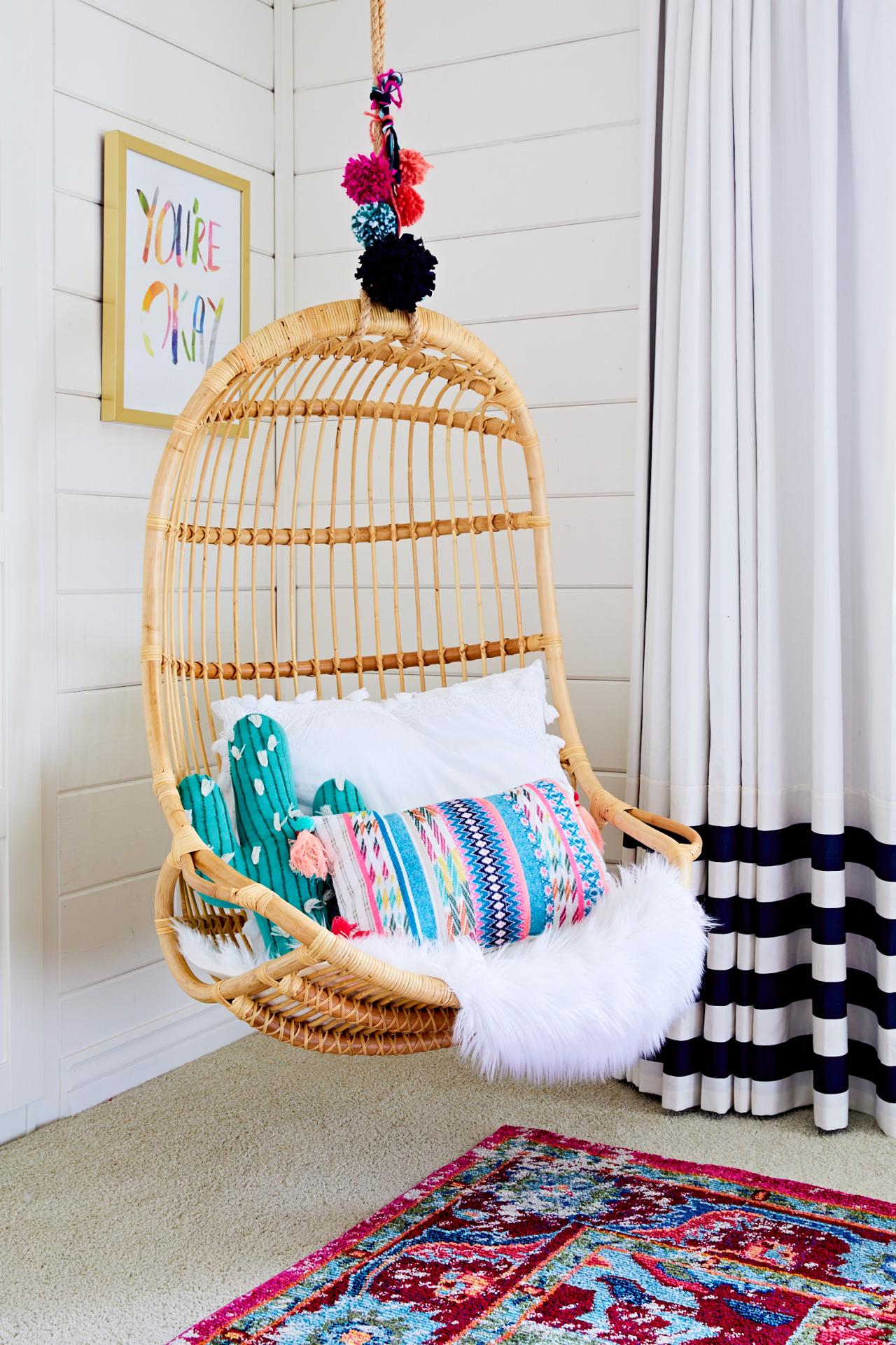Rattan Swing Chairs Are the Cool, Boho Look of Summer