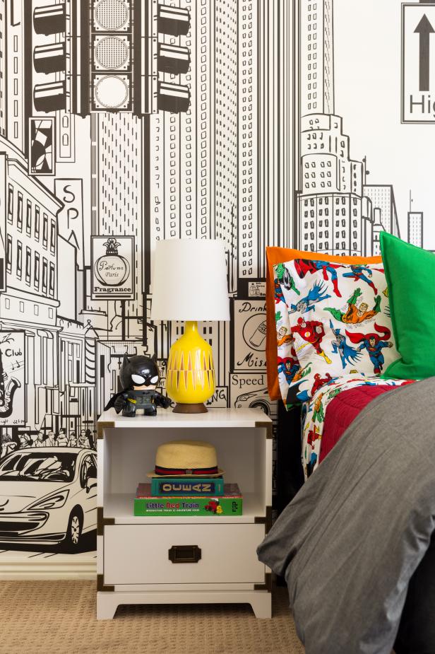 Contemporary Boy's Bedroom and Nightstand Contemporary Boy's Bedroom and Nightstand