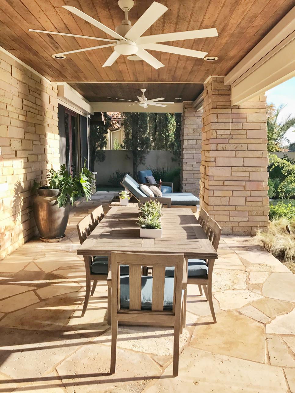 Porch With Ceiling Fans and Table Porch With Ceiling Fans