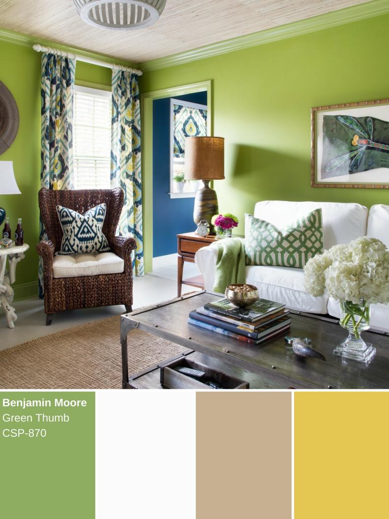 Add spring-like freshness to your home with this vibrant hue. The bright green color goes best with other bright colors, like yellow, and compliments neutrals such as white and tan.