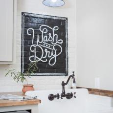 Combination Laundry Room and Mudroom with Farmhouse Sink