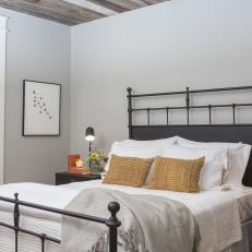 Master Bedroom With Reclaimed Wood Ceiling