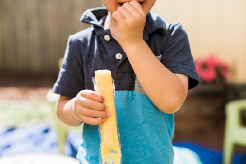 Combine a variety of fruit and blended veggie juices to make your own flavorful ice pops packed with vitamins. Try different combinations for fun-  try carrot, orange, cherry and strawberry. Just pour into the plastic sleeves, squeeze out the air and place in freezer upright! 