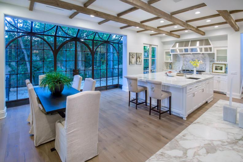 White Kitchen With Glass Doors