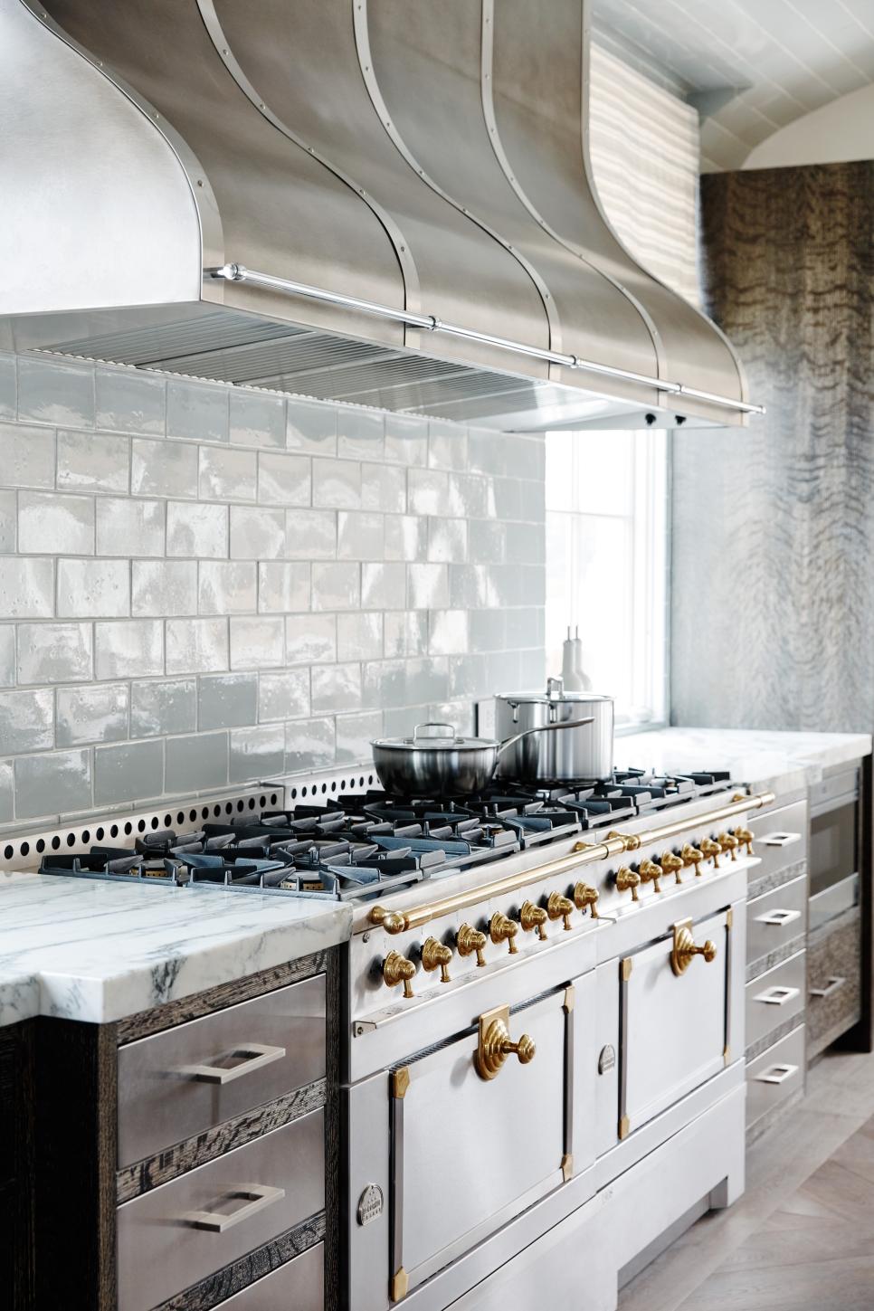 La Cornue Range and Subway Tile Backsplash La Cornue Range