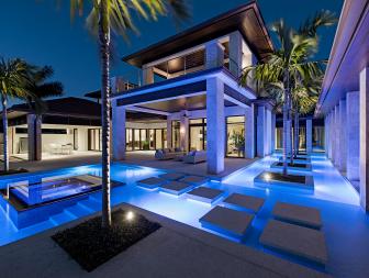 Luxury Pool at Night