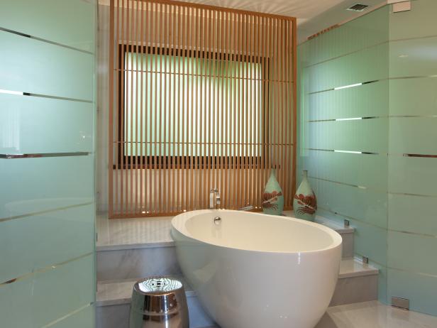 Asian Inspired Spa Bathroom