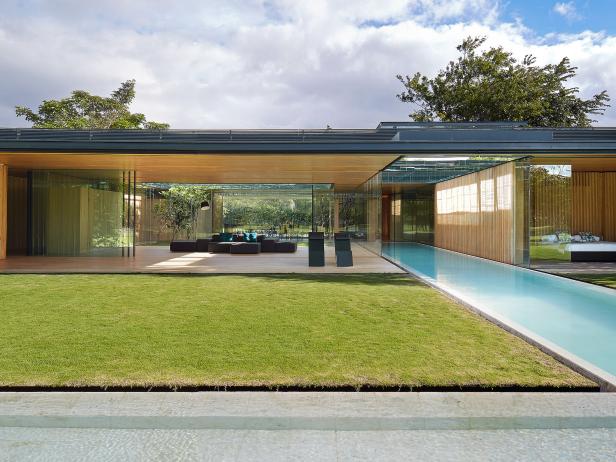 Open, Modern Home Features Glass Walls Open, Modern Home Features Glass Walls