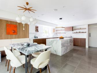Contemporary Kitchen and Breakfast Area