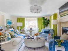 Bright Colors Enliven Living Room in California Home