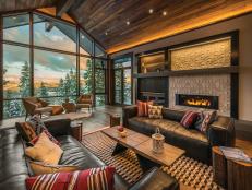 Ski Getaway Living Room with 180-Degree Views