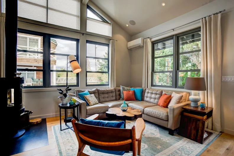 Natural Light Bathes Houseboat Living Room 