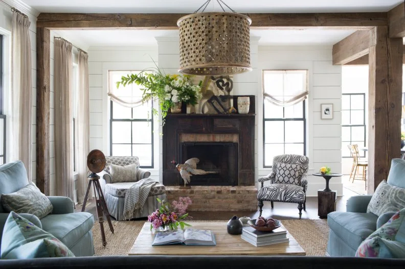 Neutral Farmhouse Living Room 