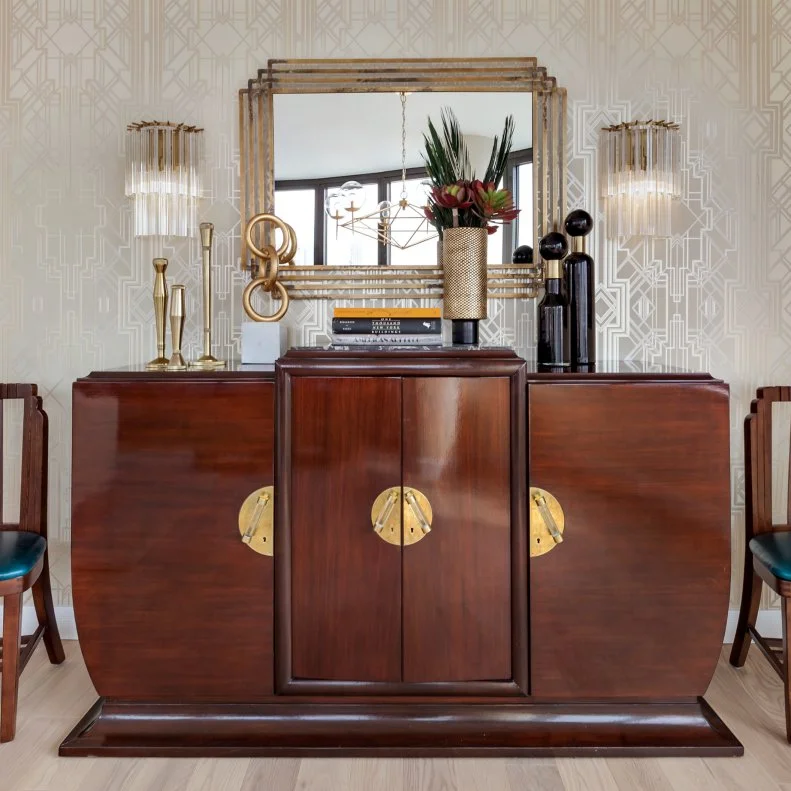 Cabinet and Art Deco Wallpaper