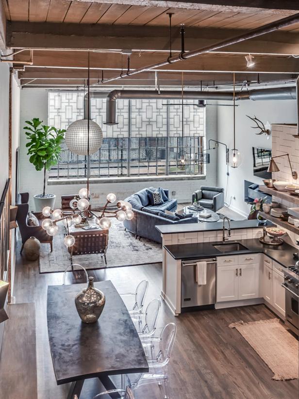 Loft Kitchen and Living Room