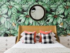 Tropical Green and Black Bedroom