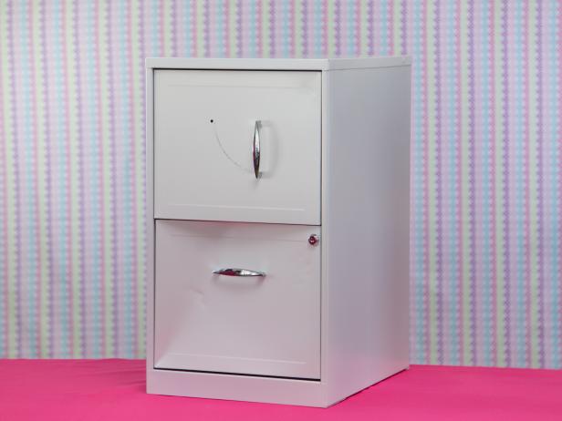 Upcycling an old filing cabinet into a tool storage rack.