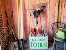 garden tool storage rack