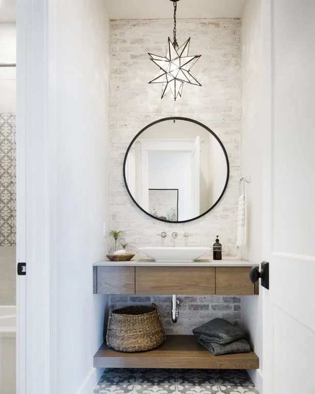 Powder Bathroom With Star Pendant