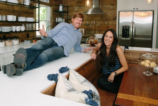 Chip and Joanna Gaines during the reveal of the Morgan home, as seen on Fixer Upper.