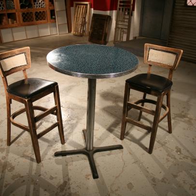 Before: Retro 1950s Round High-Top Table and Chairs