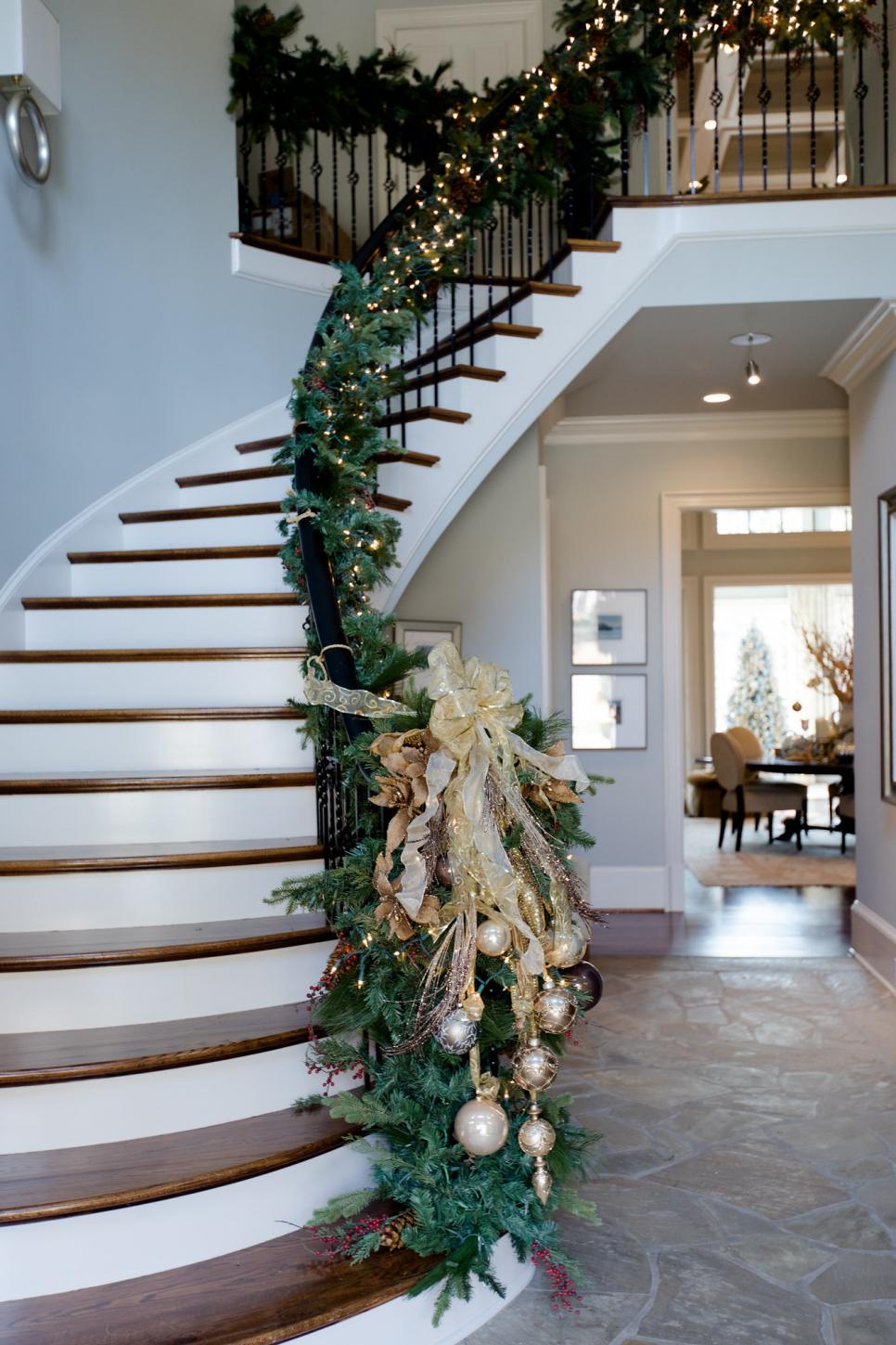 Elegant Yet Festive Foyer for the Holidays traditional neutral foyer