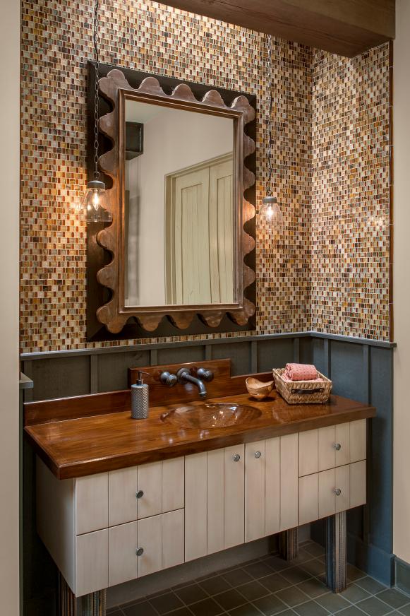 Master Bathroom With Lacquered Wood Vanity