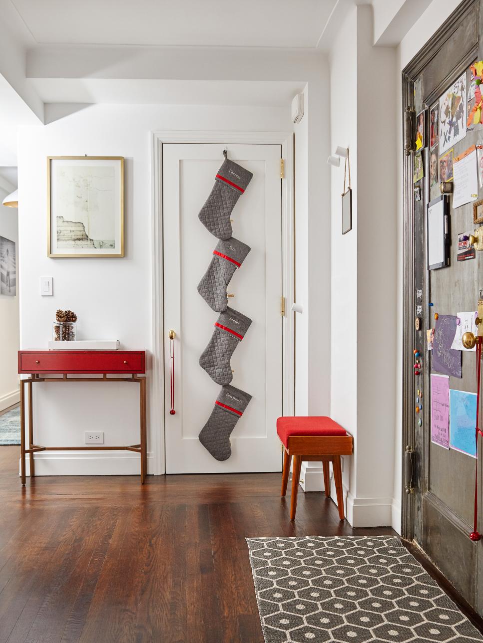 Kitchen With Gray Stockings Gray Stockings on Door